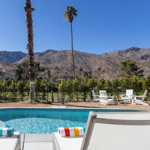 Relax by the mountain view pool