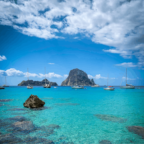 Explore Ibiza's stunning coastline, just a short drive away