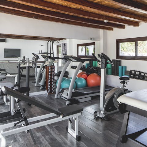 Work up a sweat with an invigorating session in the fitness room