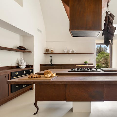 Create culinary masterpieces in the traditional Salento-style kitchen  