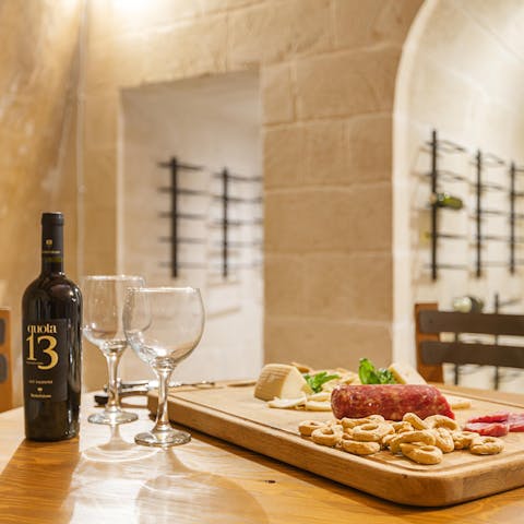 Enjoy a tipple in the 19th-century wine cellar 