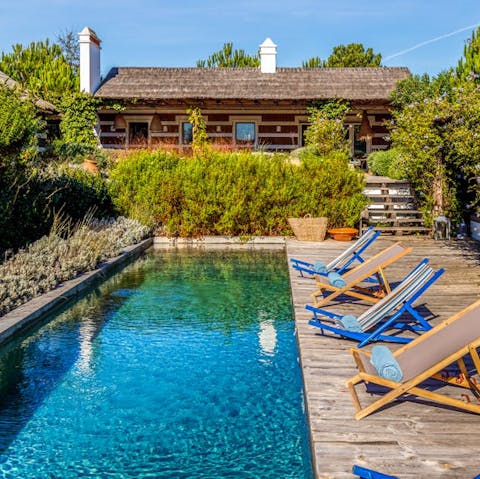 Cool off from the Portuguese sun in the large private pool