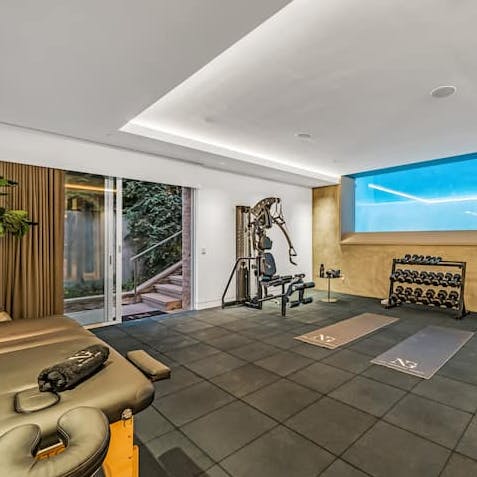 Work up a sweat in the home's private gym