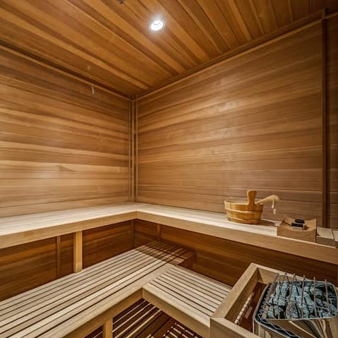 Relax in the steamy sauna