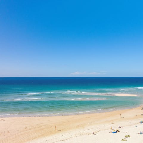 Stroll along the soft sands of Hayle Beach, just footsteps from your home