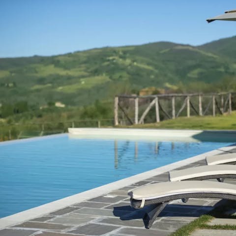 Dip into the infinity pool and gaze at the Chianti hills