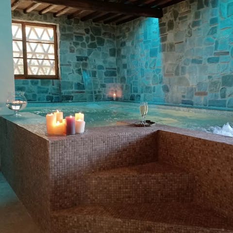 Enjoy a wellness day to yourself in the indoor pool area