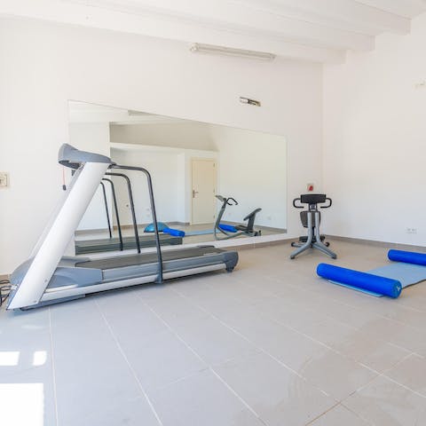 Work up a sweat at the on-site gym