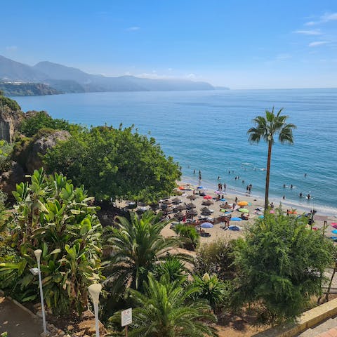 Stay in the Costa del Sol town of Nerja and hit the beach every day