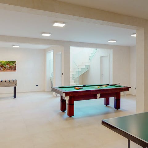 Play to your heart's content in the games room