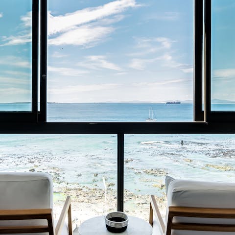 Enjoy the vistas over Mouille Point Beach and the sparkling ocean beyond