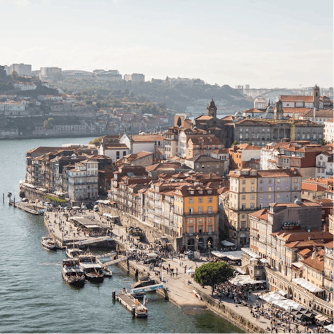 Take the nearby metro to Porto's vibrant riverside
