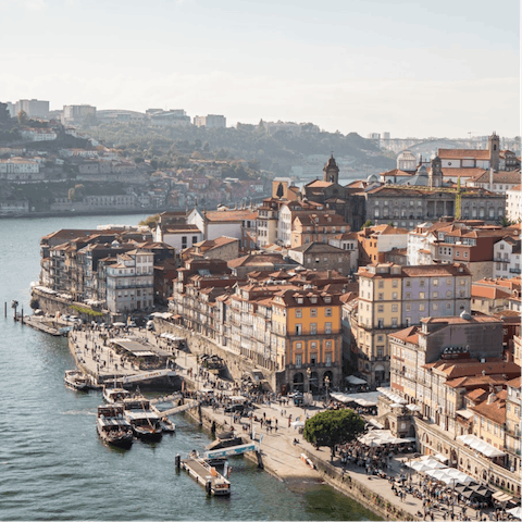 Take the nearby metro to Porto's vibrant riverside