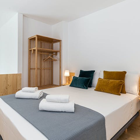 Get some rest in the mezzanine bedroom after visiting Madrid's landmarks