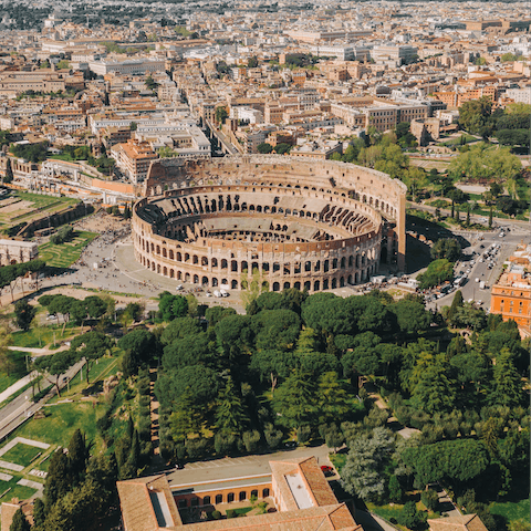Visit the incredible Colosseum, just over half an hour on public transport 