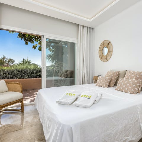 Open the window and enjoy a morning breeze in the main bedroom
