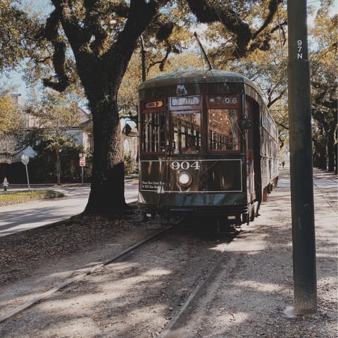 Ride the famous street car – reachable in five minutes by foot