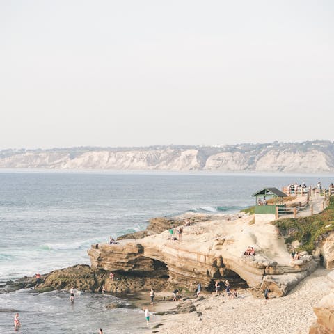 Head to the picturesque La Jolla Cove for abundant marine life and incredible sunsets – it's just over a five-minute drive away