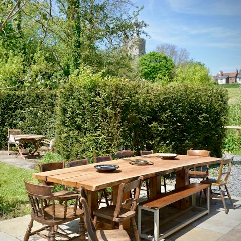 Fire up the barbecue and socialise in the huge garden