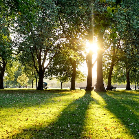 Begin your day with a refreshing stroll through Hyde Park