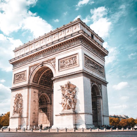 Visit the iconic Arc de Triomphe, just a five-minute walk away