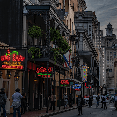 Stroll through the French Quarter and visit its famous bars and restaurants