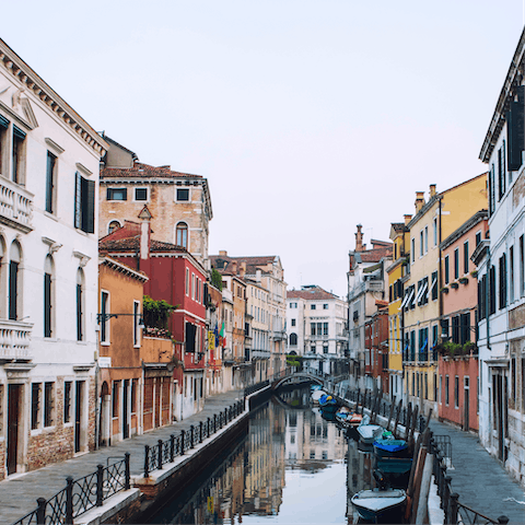 Traverse the Venetian canals with vaporetto stops close by