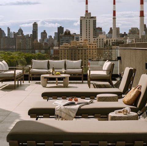 Make the most of your rooftop terrace with after-work tipples, overlooking the Manhattan skyline