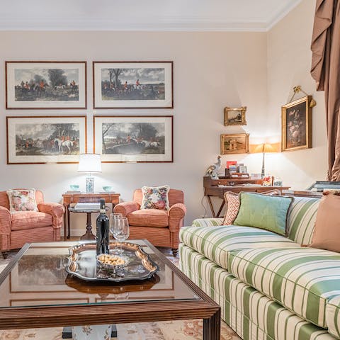 Recline like an Italian noble in the plush living space