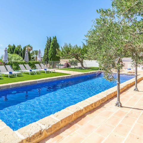 Find total relaxation while lounging by the private pool