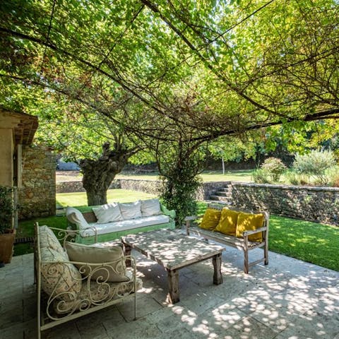 Sip your morning coffee in blissful serenity out on the Mediterranean terrace