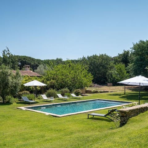 Cool off in the private swimming pool