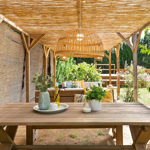 Share delicious tapas and wine in the alfresco dining area