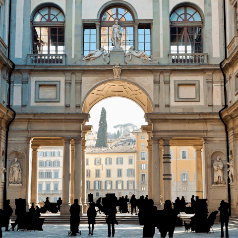 Stroll across the road and be inspired by the Uffizi Gallery