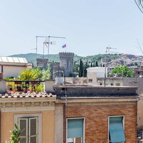 Admire spectacular views across Tivoli's rooftops