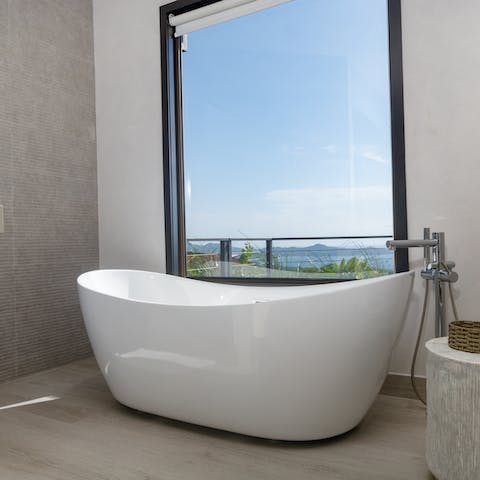 Soak in the free-standing tub with ocean views