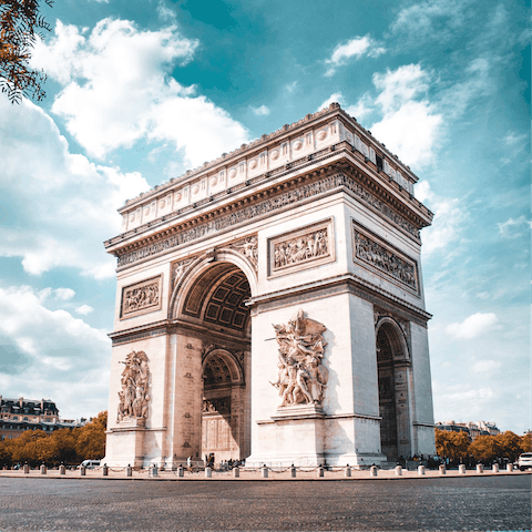 Stroll along Avenue Foch to the Arc de Triomphe, fifteen minutes away