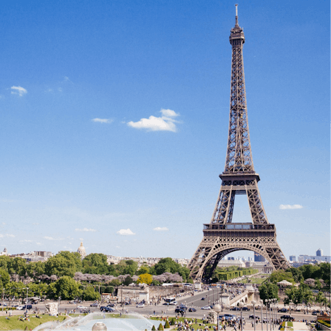 Visit the Champ de Mars, a walk or short ride away 