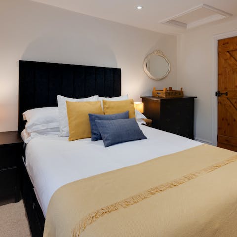 Have yourself a night of sweet dreams in the comfy bedroom
