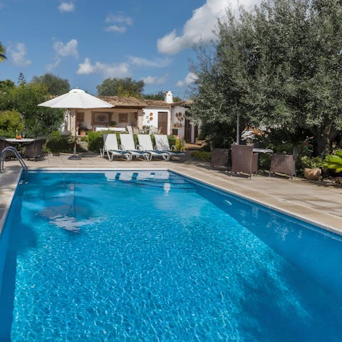 Have a refreshing dip in the pool surrounded by Mediterranean shrubs