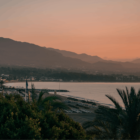 Walk down to the sandy shores of Playa Del Rio Sequillo