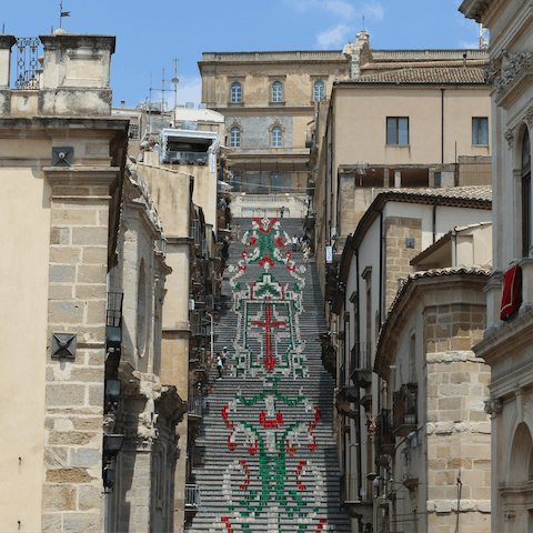 Take on Caltagirone’s world-famous steps, just a short drive away