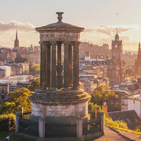 Head to Calton Hill for sweeping views over the city, just a fifteen-minute walk away