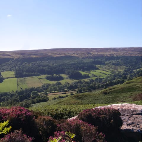 Don your hiking boots and hike through the North York Moors, half an hour away by car