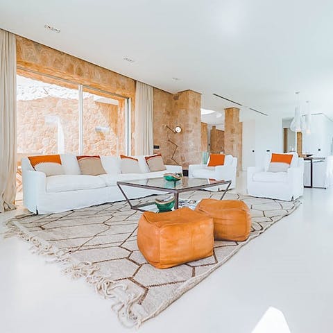 Unwind amidst the bohemian interiors of the living room