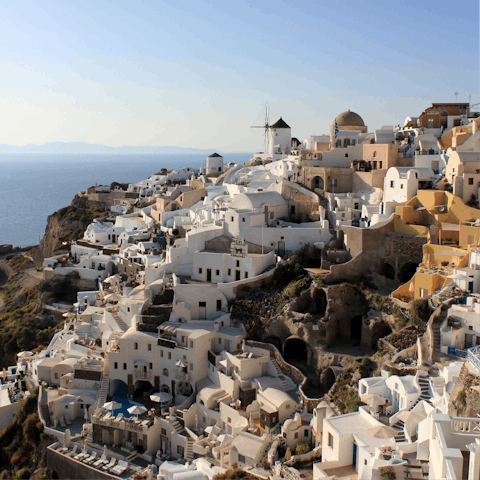 Stay within walking distance of one of Santorini's hilltop towns