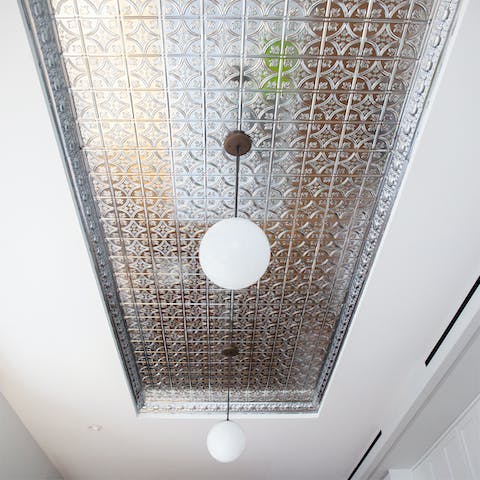 The metallic ceiling tile 