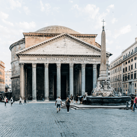 Stroll down to the ancient and beautiful Pantheon