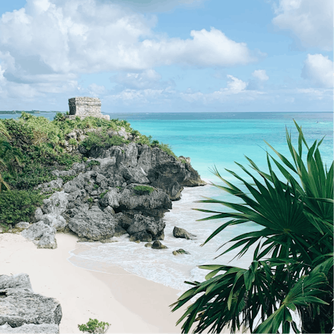 Enjoy the laid-back, tranquil vibe of the Soliman Bay, with the Mayan town of Tulum a ten-minute drive away 