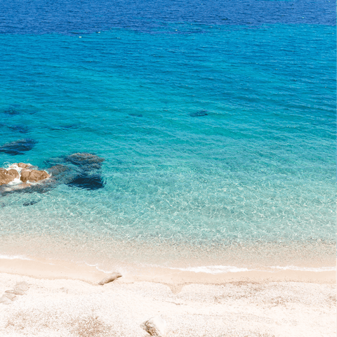 Hit the pristine beaches of Mykonos – the closest is Agia Anna, 50 metres away